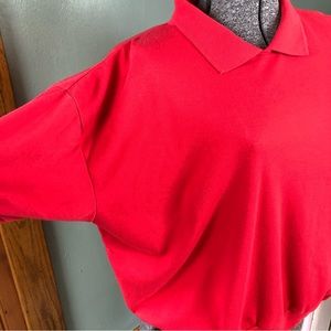 Vintage 90s Dolman Sleeve Blousy Oversized Polo